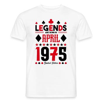 cadeau d'anniversaire avril 1975. jeux de carte. - T-shirt homme - blanc - Devant - AI Model Male 178 dark (178cm)