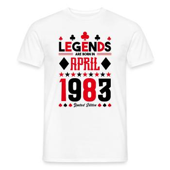 cadeau d'anniversaire avril 1983. jeux de carte. - T-shirt homme - blanc - Devant - AI Model Male 178 dark (178cm)
