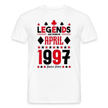 cadeau d'anniversaire avril 1997. jeux de carte. - T-shirt homme - blanc - Devant - AI Model Male 178 dark (178cm)