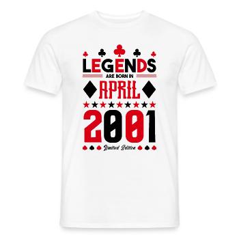 cadeau d'anniversaire avril 2001. jeux de carte. - T-shirt homme - blanc - Devant - AI Model Male 178 dark (178cm)