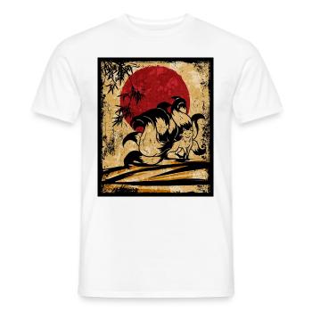 Neunschwänziger Fuchs Japanische Retro Kunst - Männer T-Shirt - Weiß - Vorne - AI Model Male 178 dark (178cm)