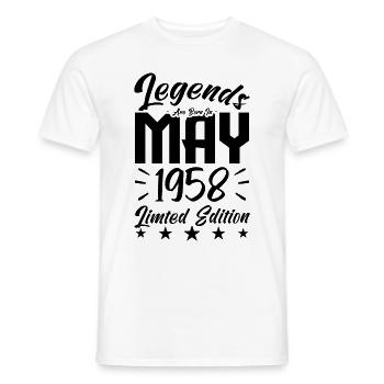 Naissance En mai 1958 Cadeau d'anniversaire 1958. - T-shirt homme - blanc - Devant - AI Model Male 178 dark (178cm)