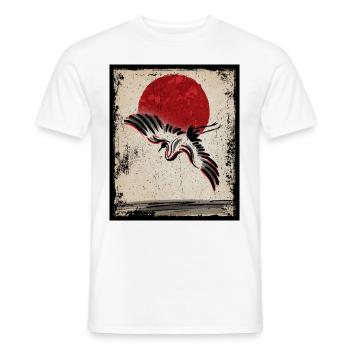 Grue Art Art Japonais Vintage Rétro - T-shirt homme - blanc - Devant - AI Model Male 178 dark (178cm)