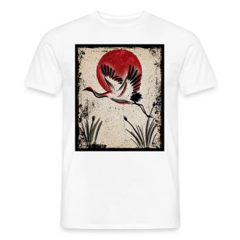 Grue Art Art Japonais Vintage Rétro - T-shirt homme - blanc - Devant - AI Model Male 178 dark (178cm)