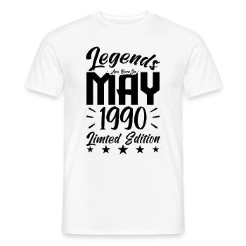 Geboren Mai 1990 Geburtstagsgeschenk 1990. - Männer T-Shirt - Weiß - Vorne - AI Model Male 178 dark (178cm)