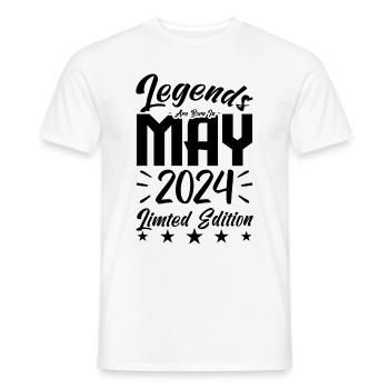 Born May 2024 Birthday gift 2024. - Men's T-Shirt - white - Front - AI Model Male 178 dark (178cm)