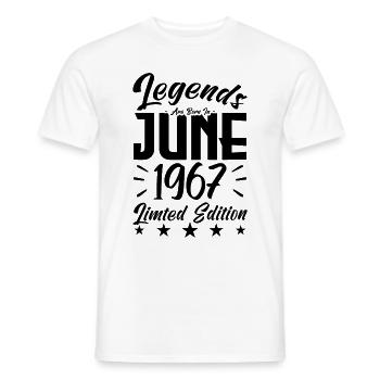 Naissance En juin 1967 Cadeau d'anniversaire 1967. - T-shirt homme - blanc - Devant - AI Model Male 178 dark (178cm)