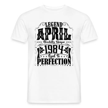 Avril 1984. Anniversaire avril 1984. Cadeau 1984. - T-shirt homme - blanc - Devant - AI Model Male 178 dark (178cm)