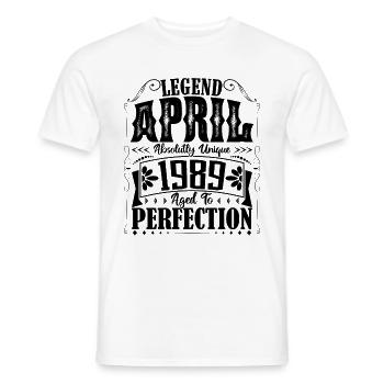 April 1989. Jahrestag April 1989. Geschenk 1989. - Männer T-Shirt - Weiß - Vorne - AI Model Male 178 dark (178cm)