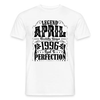 Avril 1996. Anniversaire avril 1996. Cadeau 1996. - T-shirt homme - blanc - Devant - AI Model Male 178 dark (178cm)