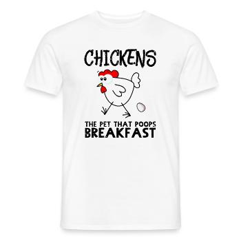 Chicken Breakfast - Hühner Frühstück Eier Geschenk - Männer T-Shirt - Weiß - Vorne - AI Model Male 178 dark (178cm)