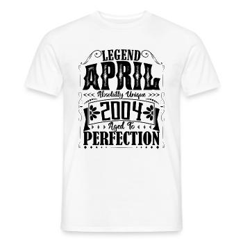 April 2004. Geburtstag April 2004. Geschenk 2004. - Männer T-Shirt - Weiß - Vorne - AI Model Male 178 dark (178cm)