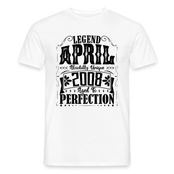 April 2008. Jubiläum April 2008. Geschenk 2008. - Männer T-Shirt - Weiß - Vorne - AI Model Male 178 dark (178cm)