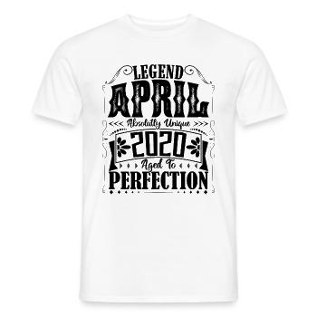 April 2020. Geburtstag April 2020. Geschenk 2020. - Männer T-Shirt - Weiß - Vorne - AI Model Male 178 dark (178cm)