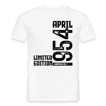 Geschenk April 1954. Geburtstag April 1954. April. - Männer T-Shirt - Weiß - Vorne - AI Model Male 178 dark (178cm)