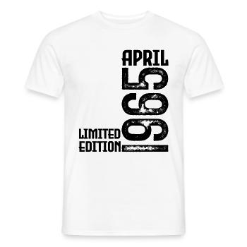 Gift April 1965. Birthday April 1965. April. - Men's T-Shirt - white - Front - AI Model Male 178 dark (178cm)