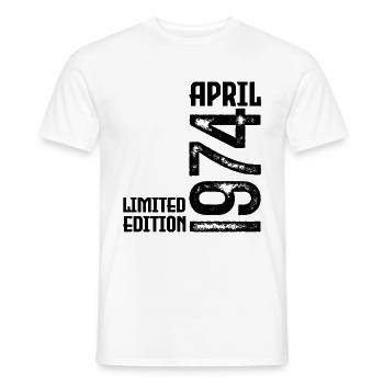 Cadeau Avril 1974. Anniversaire avril 1974. April. - T-shirt homme - blanc - Devant - AI Model Male 178 dark (178cm)