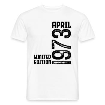 Cadeau Avril 1973. Anniversaire avril 1973. April. - T-shirt homme - blanc - Devant - AI Model Male 178 dark (178cm)