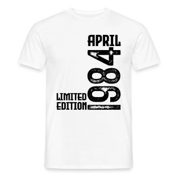 Gift April 1984. Birthday April 1984. April. - Men's T-Shirt - white - Front - AI Model Male 178 dark (178cm)