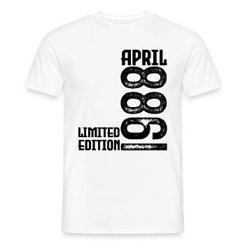 Cadeau Avril 1988. Anniversaire avril 1988. April. - T-shirt homme - blanc - Devant - AI Model Male 178 dark (178cm)