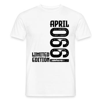 Cadeau Avril 1990. Anniversaire avril 1990. April. - T-shirt homme - blanc - Devant - AI Model Male 178 dark (178cm)