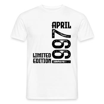 Cadeau Avril 1997. Anniversaire avril 1997. April. - T-shirt homme - blanc - Devant - AI Model Male 178 dark (178cm)