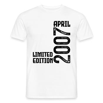 Cadeau Avril 2007. Anniversaire avril 2007. April. - T-shirt homme - blanc - Devant - AI Model Male 178 dark (178cm)