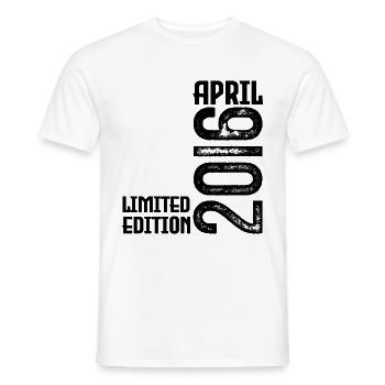Gift April 2016. Birthday April 2016. April. - Men's T-Shirt - white - Front - AI Model Male 178 dark (178cm)