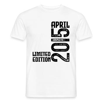 Gift April 2015. Birthday April 2015. April. - Men's T-Shirt - white - Front - AI Model Male 178 dark (178cm)