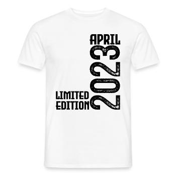 Gift April 2023. Birthday April 2023. April. - Men's T-Shirt - white - Front - AI Model Male 178 dark (178cm)