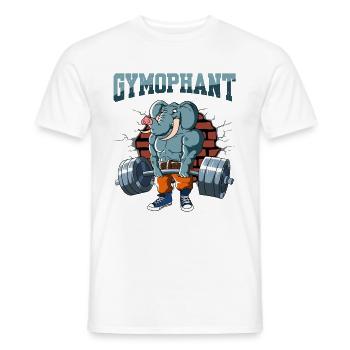 Pompes d’entraînement physique Elephant Deadlift Fitness - T-shirt homme - blanc - Devant - AI Model Male 178 dark (178cm)