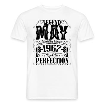 Mai 1967. Geburtstag Mai 1967. Geschenk Mai 1967. - Männer T-Shirt - Weiß - Vorne - AI Model Male 178 dark (178cm)