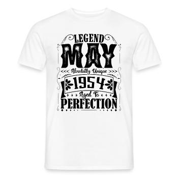 Mai 1954. Geburtstag Mai 1954. Geschenk Mai 1954. - Männer T-Shirt - Weiß - Vorne - AI Model Male 178 dark (178cm)