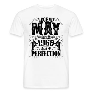 Mai 1968. Anniversaire mai 1968. Cadeau may 1968. - T-shirt homme - blanc - Devant - AI Model Male 178 dark (178cm)