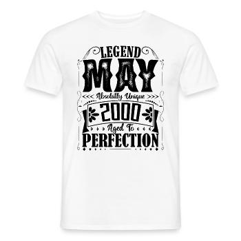 May 2000. Birthday May 2000. Gift May 2000. - Men's T-Shirt - white - Front - AI Model Male 178 dark (178cm)