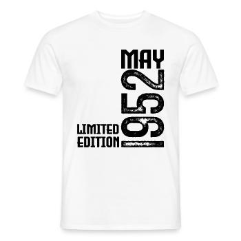 Gift May 1952. Anniversary May 1952. May 1952. - Men's T-Shirt - white - Front - AI Model Male 178 dark (178cm)
