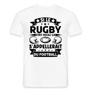 Cadeau rugbyman. cadeau rugby France. rugby fan . - T-shirt homme - blanc - Devant - AI Model Male 178 dark (178cm)