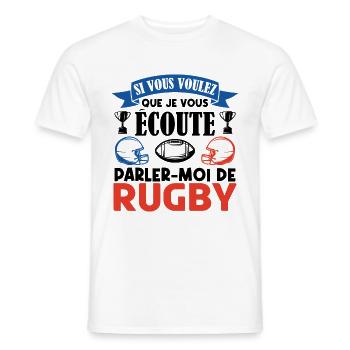 Rugbyman cadeau. Cadeau fan du rugby. joueur rugby - T-shirt homme - blanc - Devant - AI Model Male 178 dark (178cm)