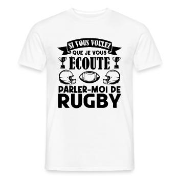 Rugbyman cadeau Cadeau fan du rugby. joueur rugby - T-shirt homme - blanc - Devant - AI Model Male 178 dark (178cm)