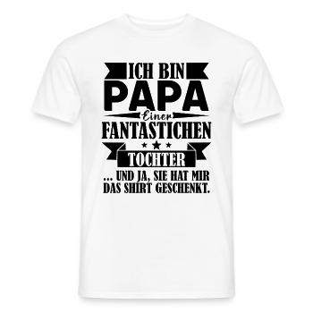 Ich bin Papa einer fantastischen Tochter Vater - Männer T-Shirt - Weiß - Vorne - AI Model Male 178 dark (178cm)