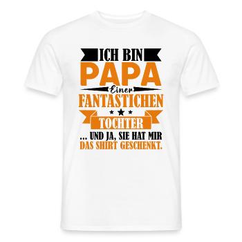 Ich bin Papa einer fantastischen Tochter Vater - Männer T-Shirt - Weiß - Vorne - AI Model Male 178 dark (178cm)