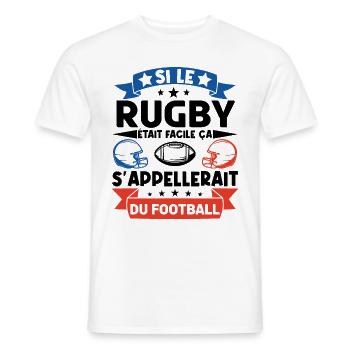 Cadeau rugbyman. cadeau rugby France. rugby fan . - T-shirt homme - blanc - Devant - AI Model Male 178 dark (178cm)
