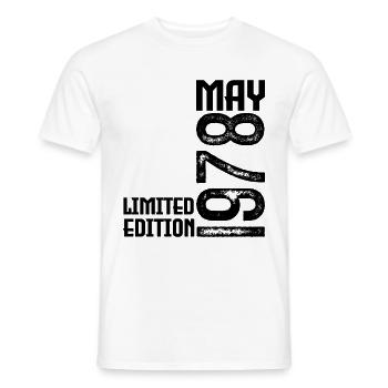Gift May 1978. Anniversary May 1978. May 1978. - Men's T-Shirt - white - Front - AI Model Male 178 dark (178cm)