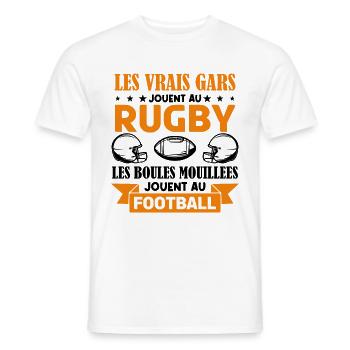 Cadeau rugbyman, cadeau Fan de rugby.Rugby. - T-shirt homme - blanc - Devant - AI Model Male 178 dark (178cm)