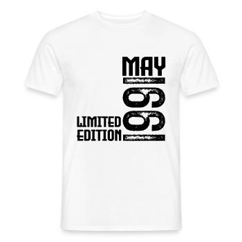 Gift May 1991. anniversary may 1991. May 1991. - Men's T-Shirt - white - Front - AI Model Male 178 dark (178cm)