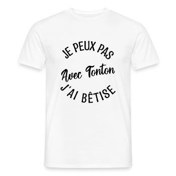 Cadeau Tonton, cadeau oncle, tonton de l'année. - T-shirt homme - blanc - Devant - AI Model Male 178 dark (178cm)