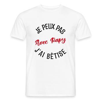Cadeau Papy, Cadeau grand-père. papi de l'année. - T-shirt homme - blanc - Devant - AI Model Male 178 dark (178cm)