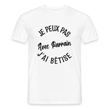 Cadeau Parrain, Cadeau futur parrain. - T-shirt homme - blanc - Devant - AI Model Male 178 dark (178cm)