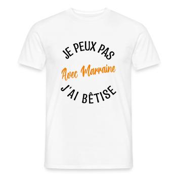 Cadeau Marraine. cadeau ma marraine d'amour. - T-shirt homme - blanc - Devant - AI Model Male 178 dark (178cm)