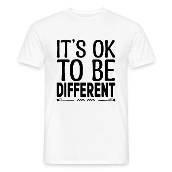 Its ok to be different. Motivational quotes. - Men's T-Shirt - white - Front - AI Model Male 178 dark (178cm)